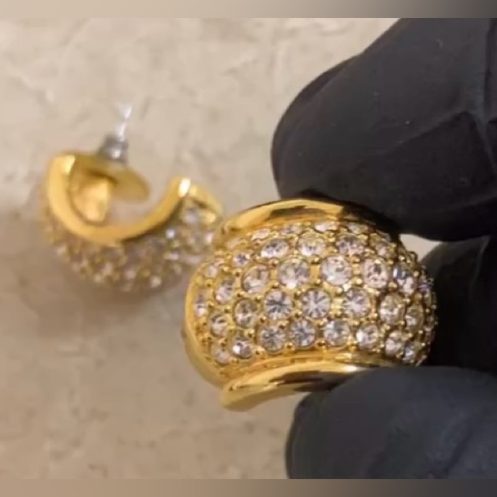 Swarovski | Gold Plated Crystal Embellished Earrings - Picture 6 of 11